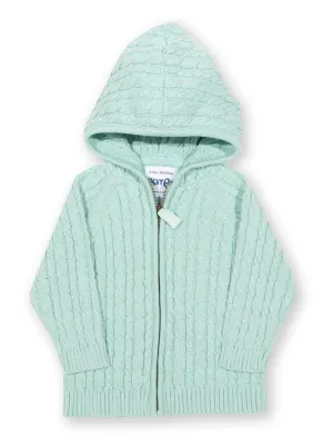 Organic Cotton Zipped Cardigan - Mint
