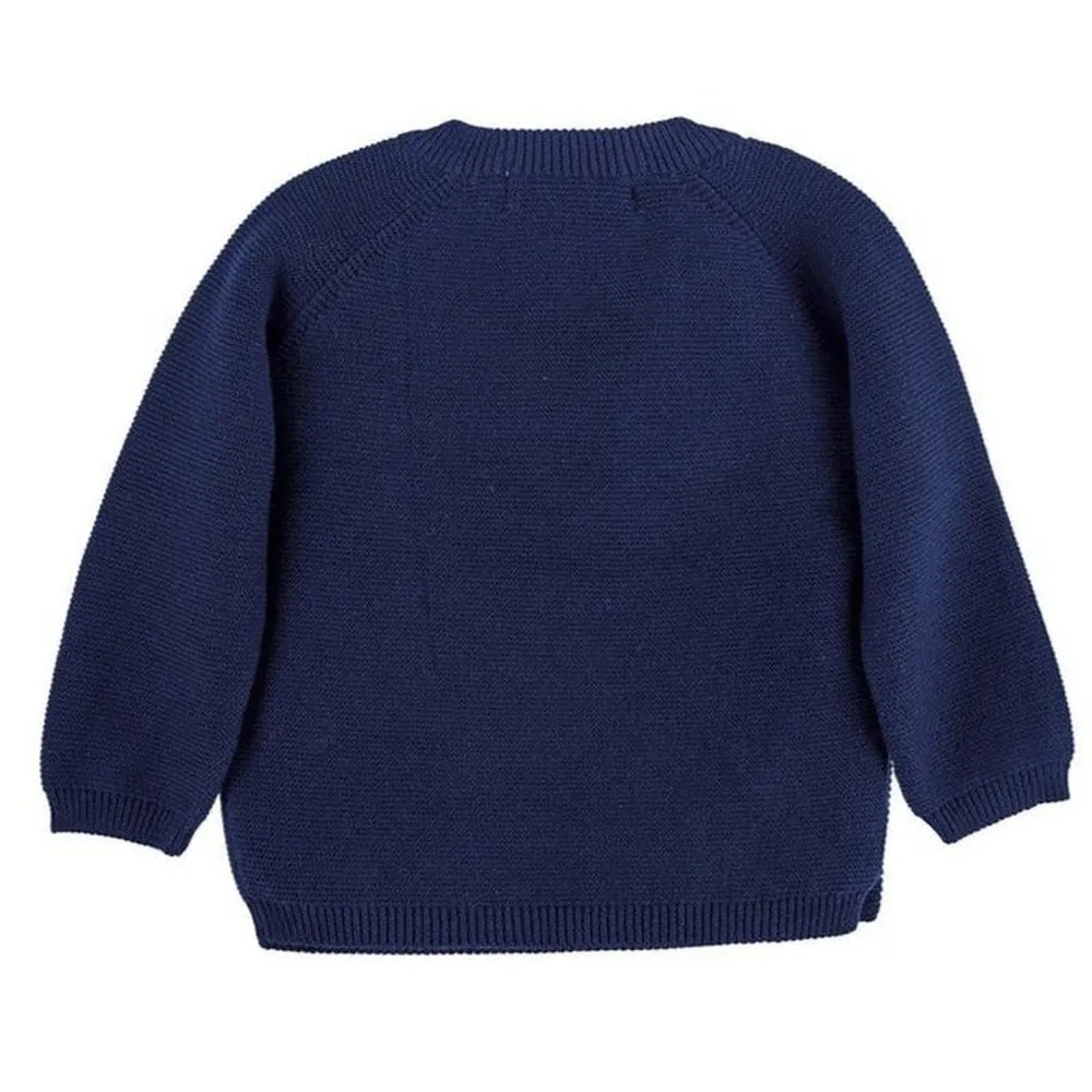 Organic Knit Cardigan - Navy