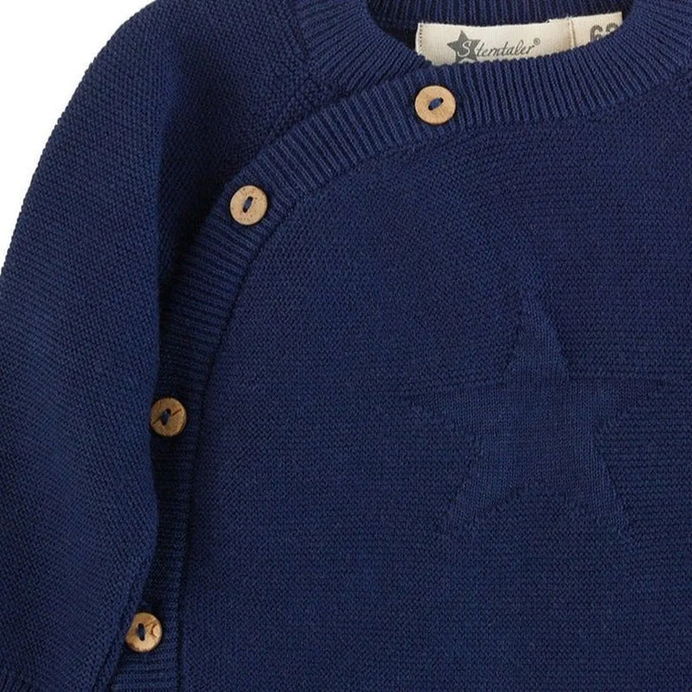 Organic Knit Cardigan - Navy