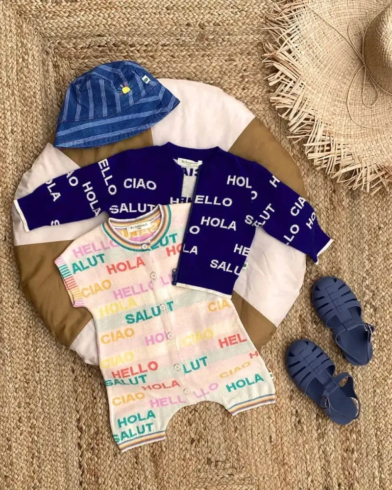 Paxos - Rainbow Knit Baby Playsuit