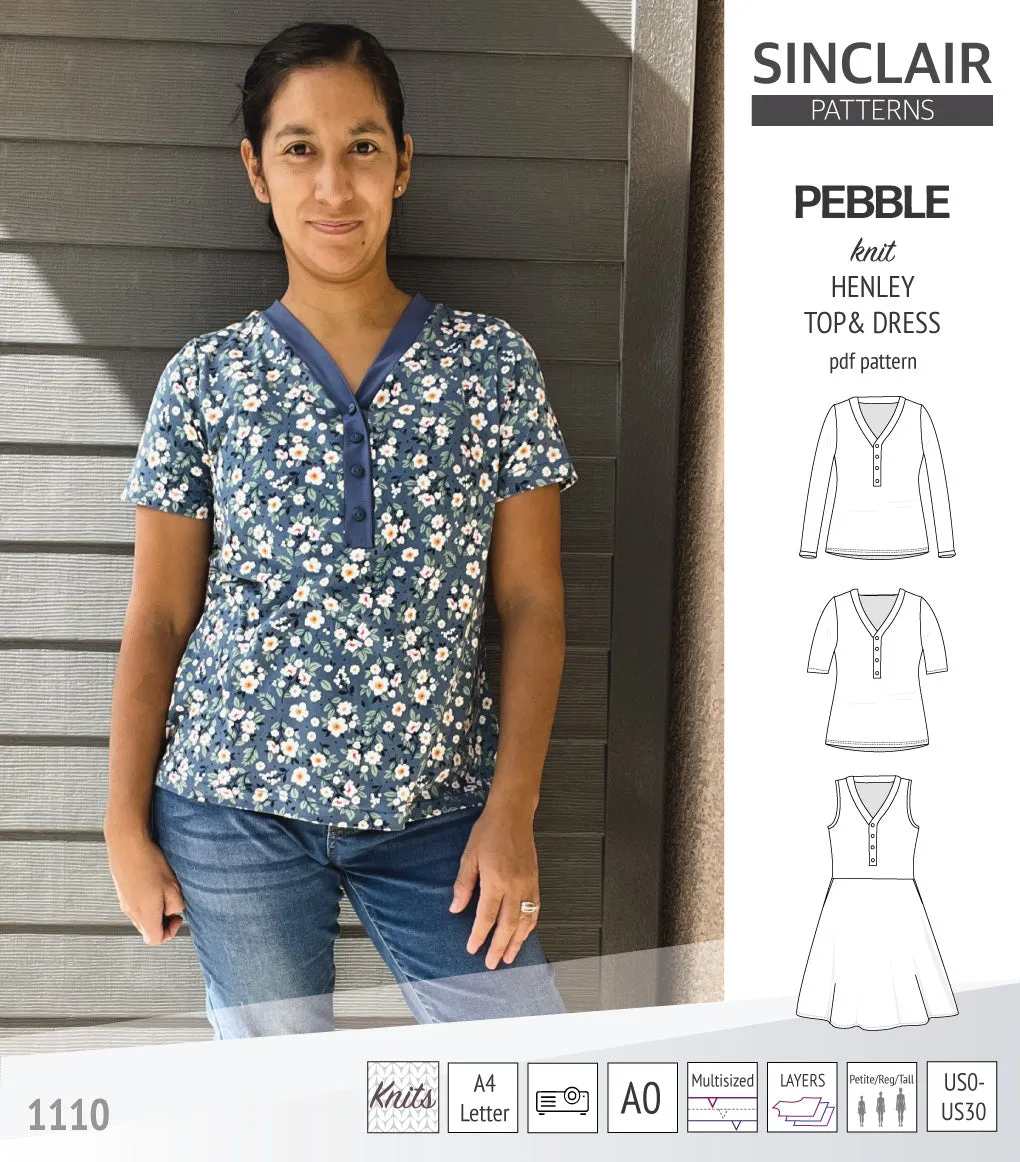 Pebble henley style top and dress (PDF)