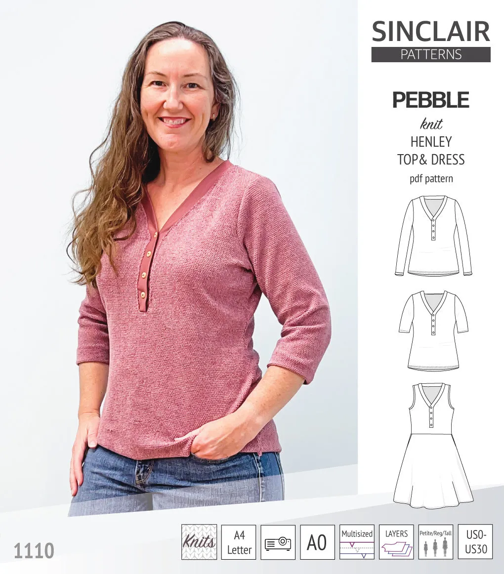 Pebble henley style top and dress (PDF)