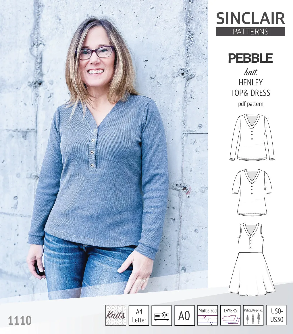 Pebble henley style top and dress (PDF)
