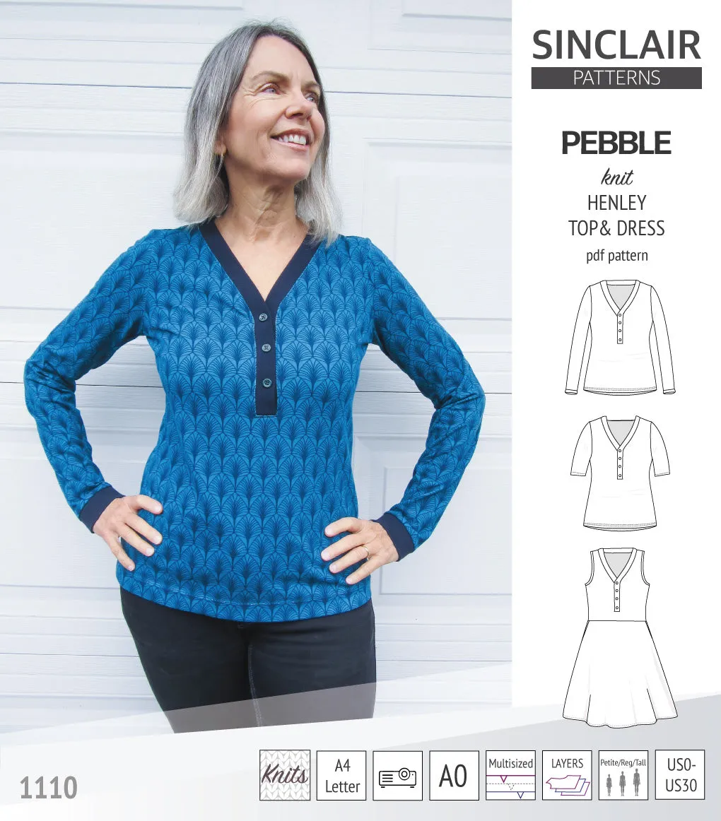 Pebble henley style top and dress (PDF)