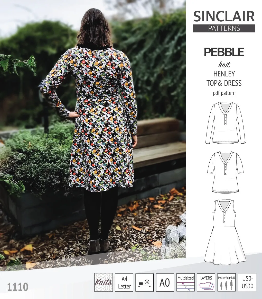 Pebble henley style top and dress (PDF)