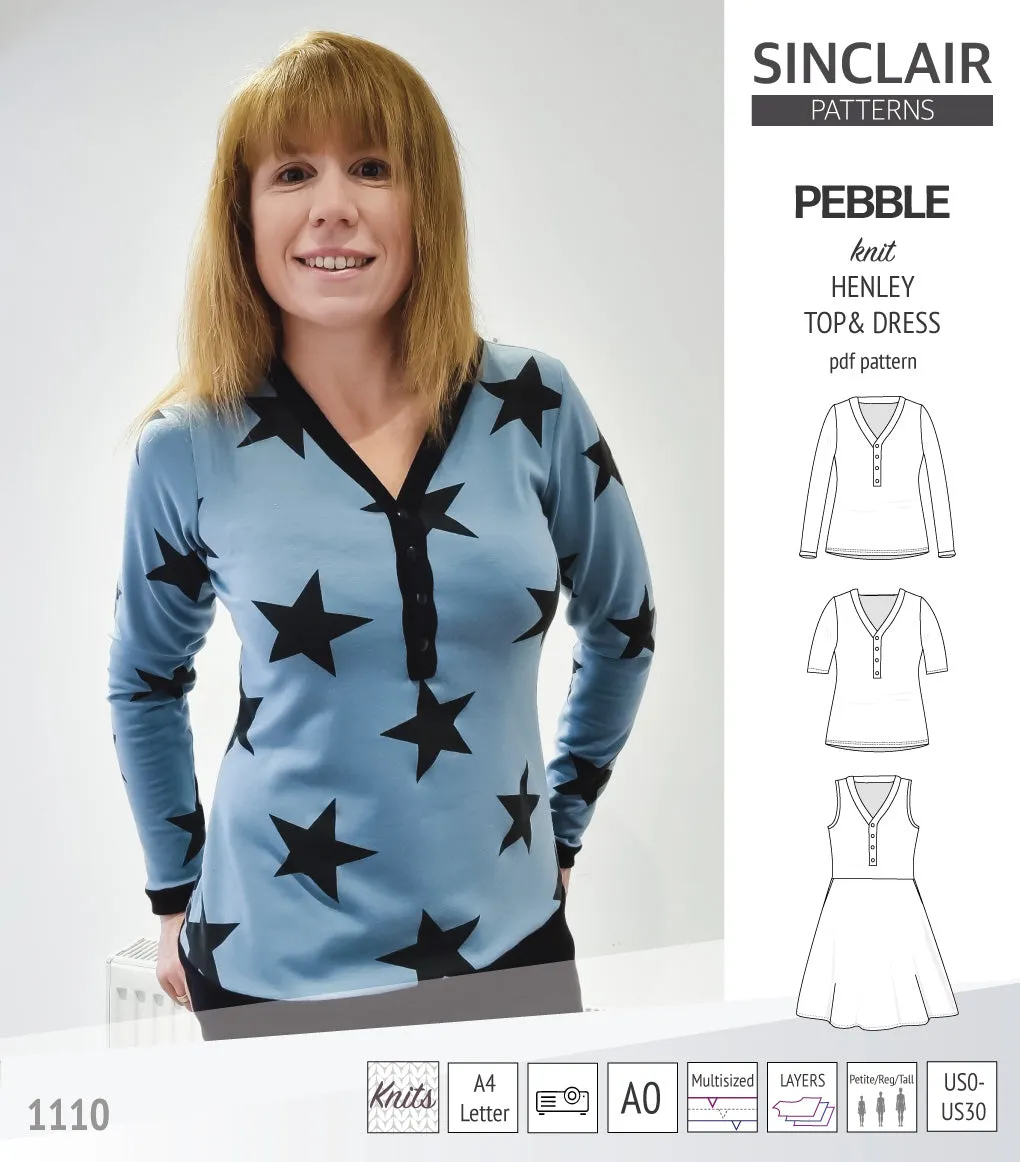 Pebble henley style top and dress (PDF)