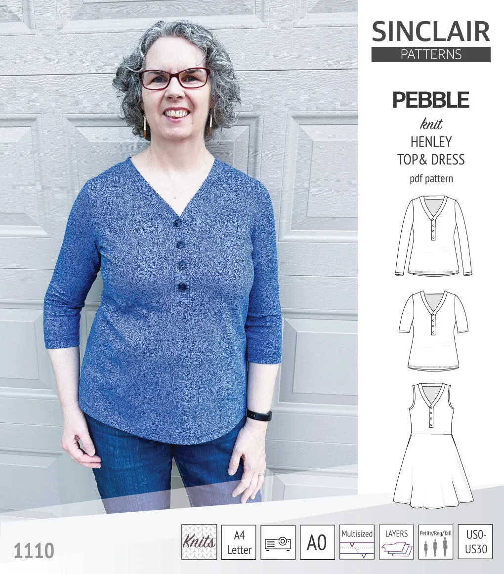 Pebble henley style top and dress (PDF)