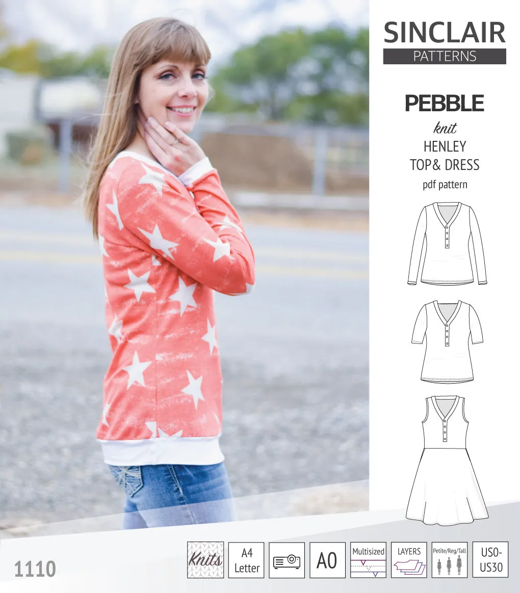 Pebble henley style top and dress (PDF)