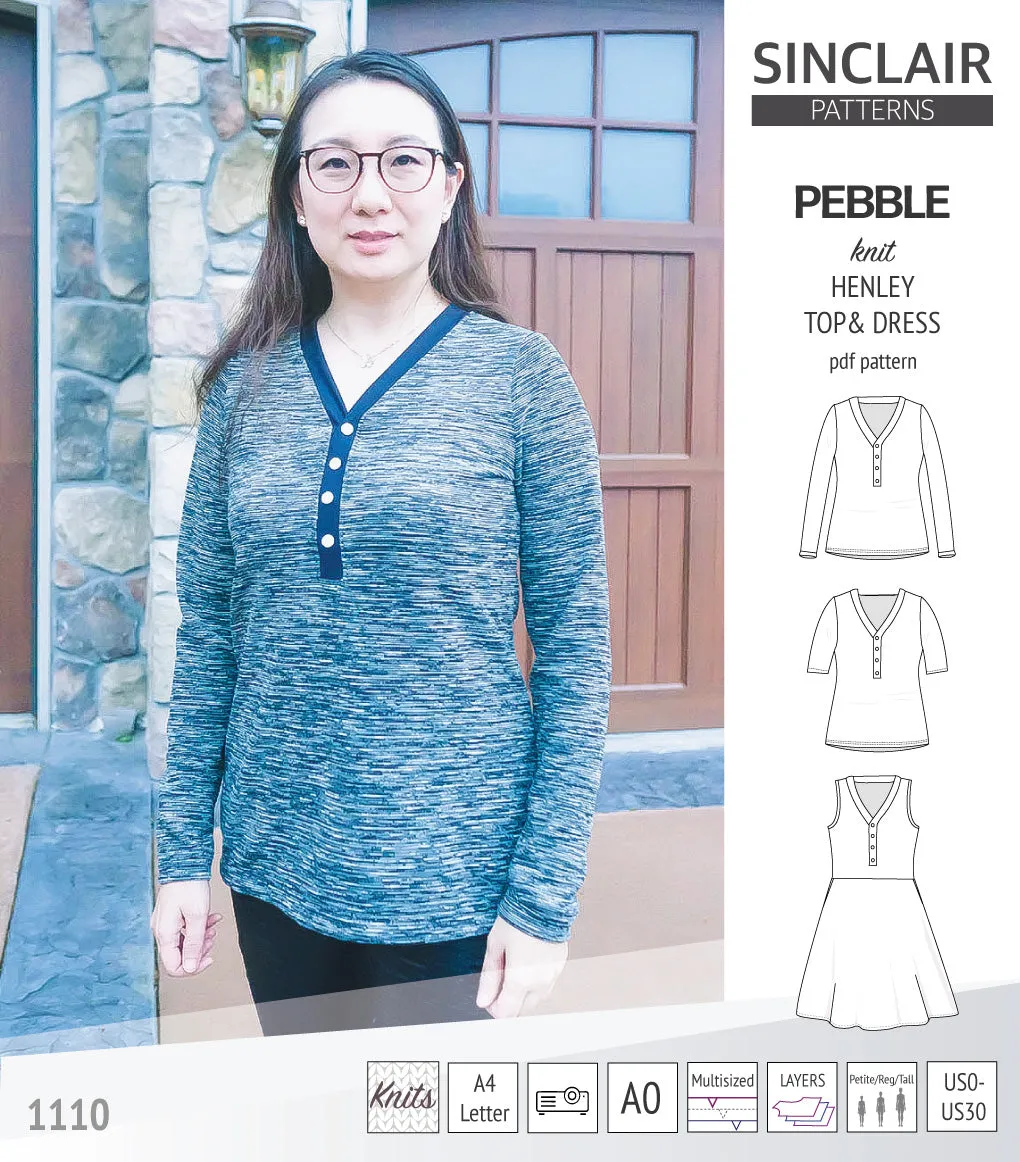 Pebble henley style top and dress (PDF)