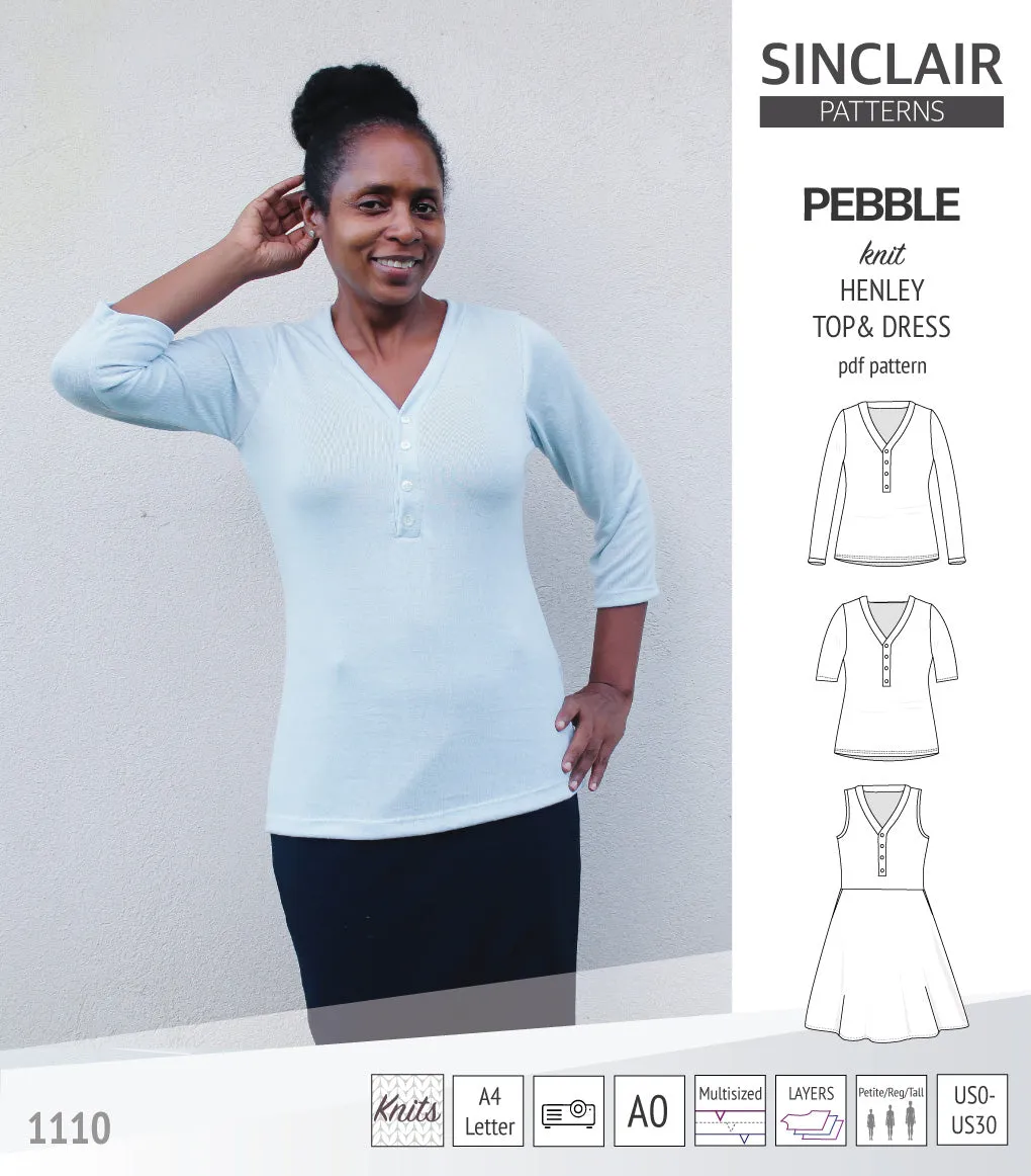 Pebble henley style top and dress (PDF)