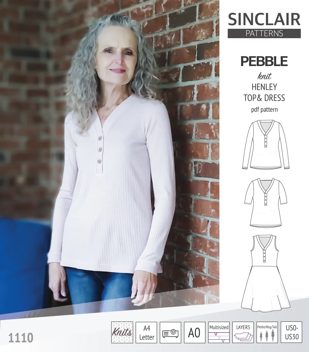 Pebble henley style top and dress (PDF)