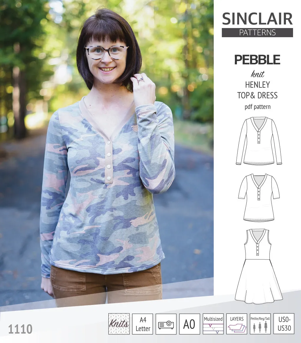 Pebble henley style top and dress (PDF)