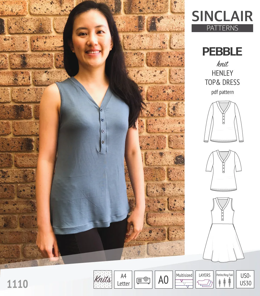 Pebble henley style top and dress (PDF)