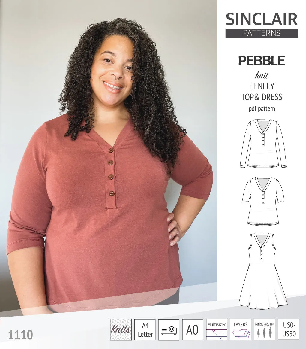 Pebble henley style top and dress (PDF)