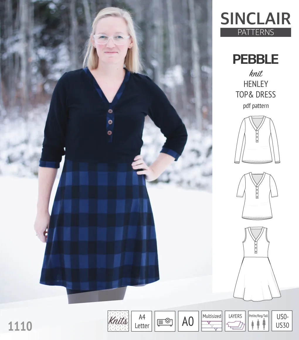 Pebble henley style top and dress (PDF)