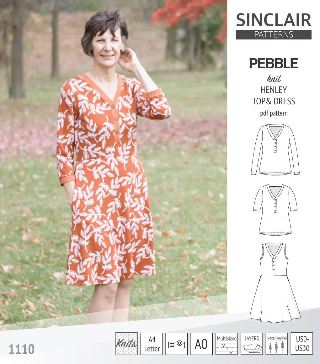 Pebble henley style top and dress (PDF)