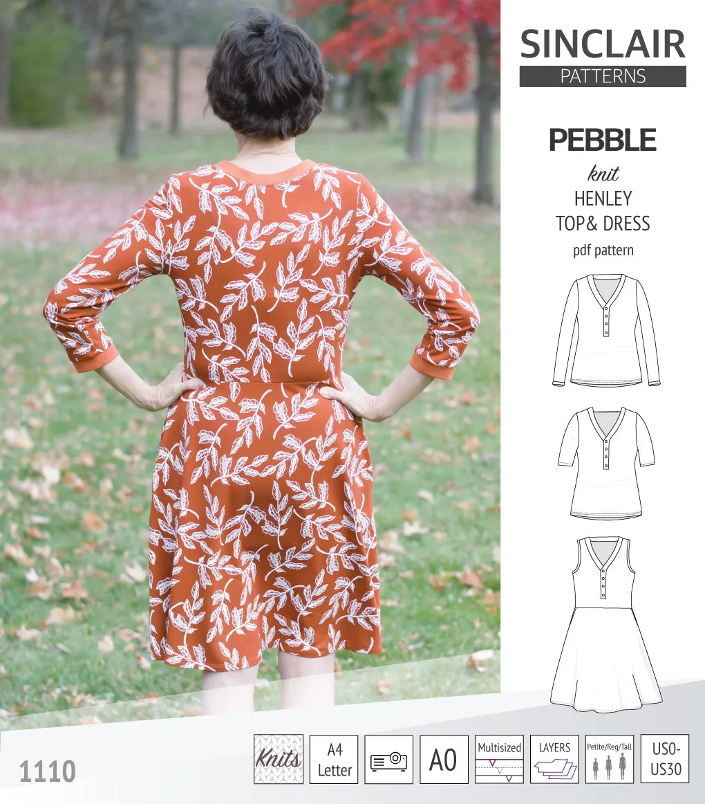 Pebble henley style top and dress (PDF)