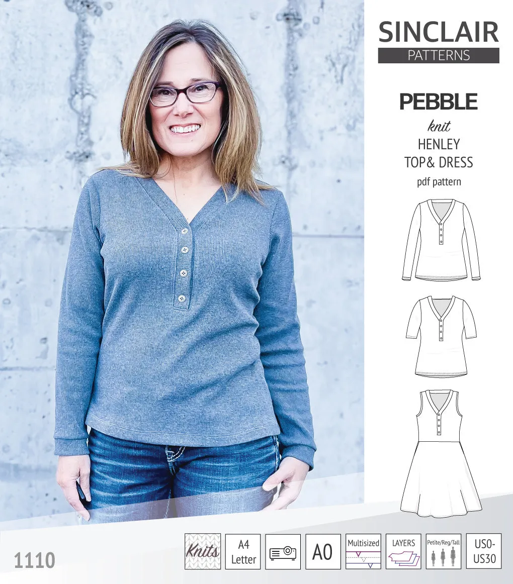 Pebble henley style top and dress (PDF)