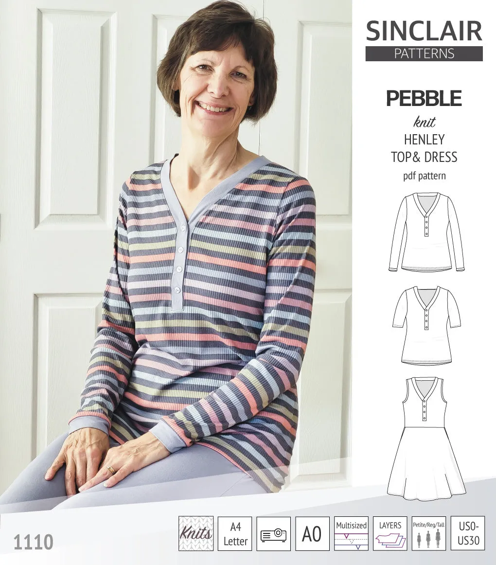 Pebble henley style top and dress (PDF)