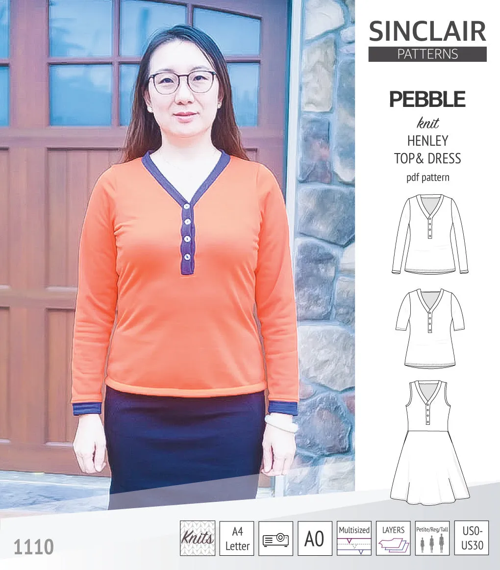Pebble henley style top and dress (PDF)