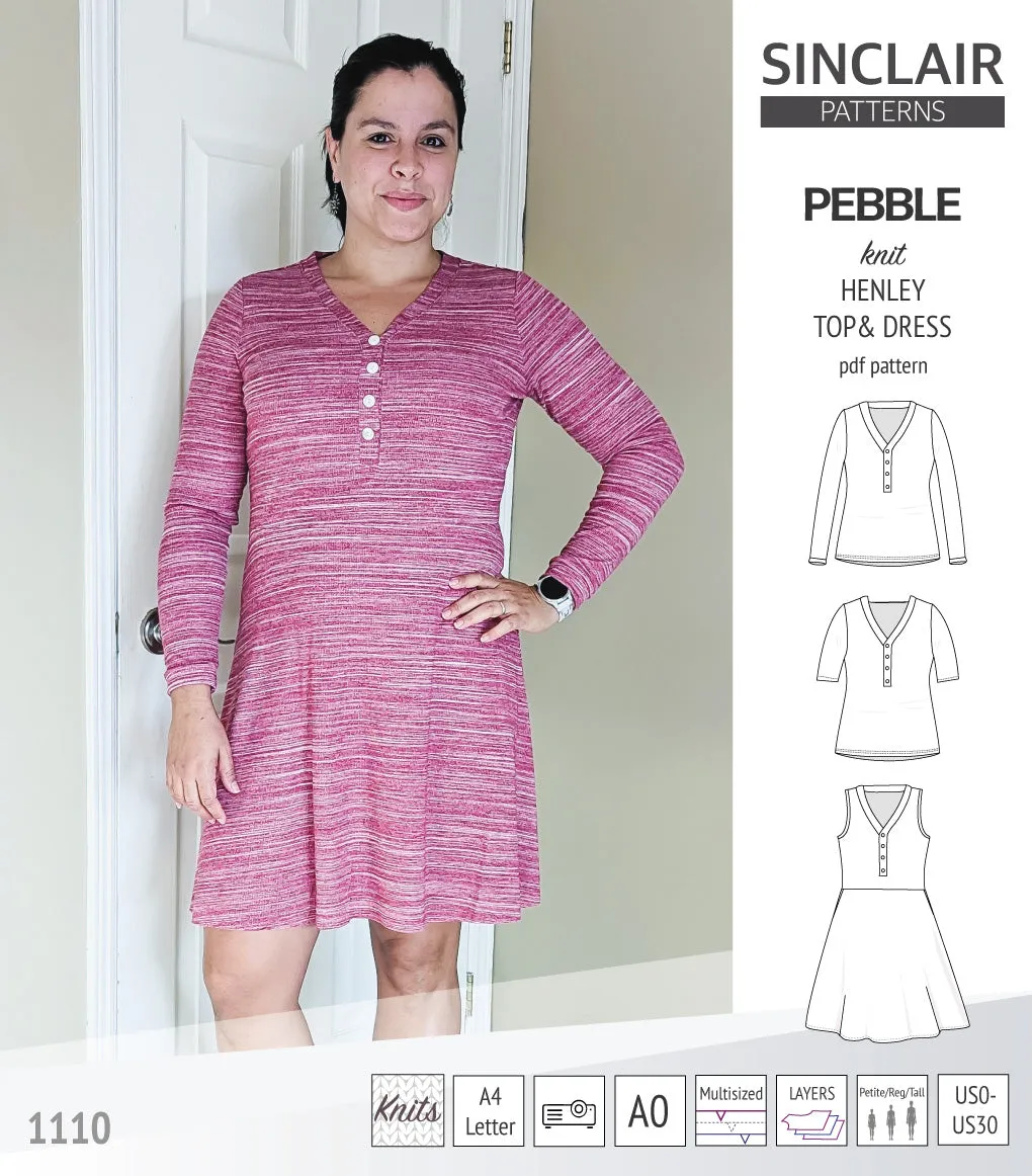 Pebble henley style top and dress (PDF)