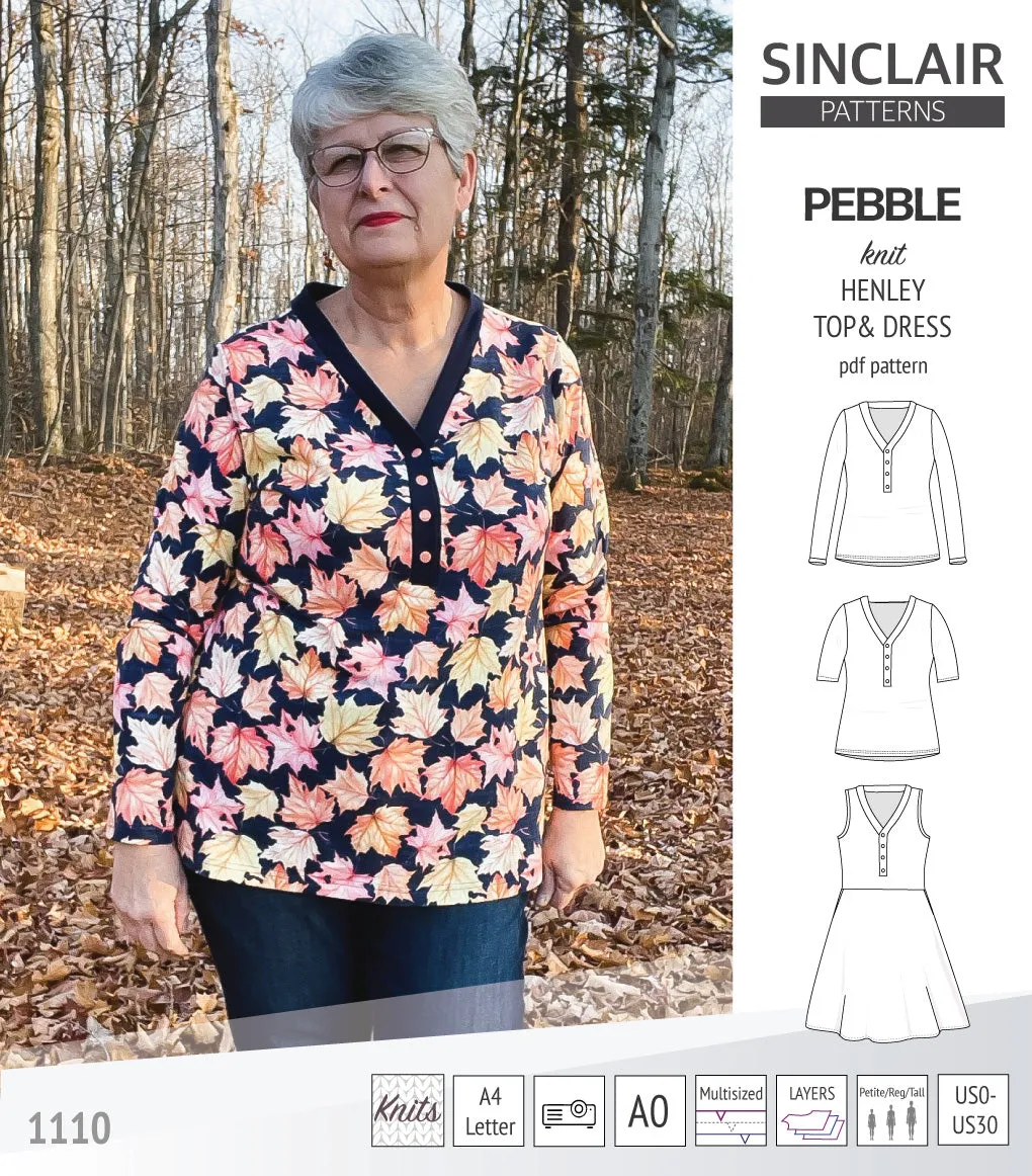 Pebble henley style top and dress (PDF)