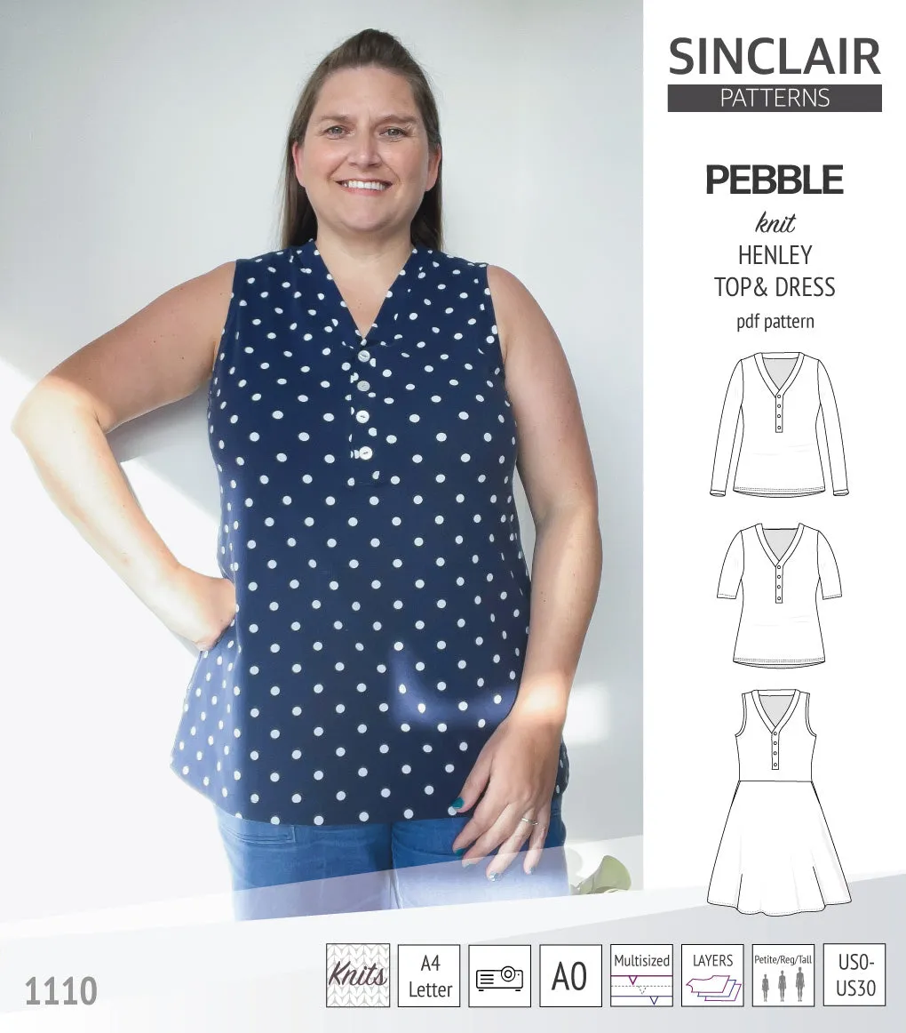 Pebble henley style top and dress (PDF)