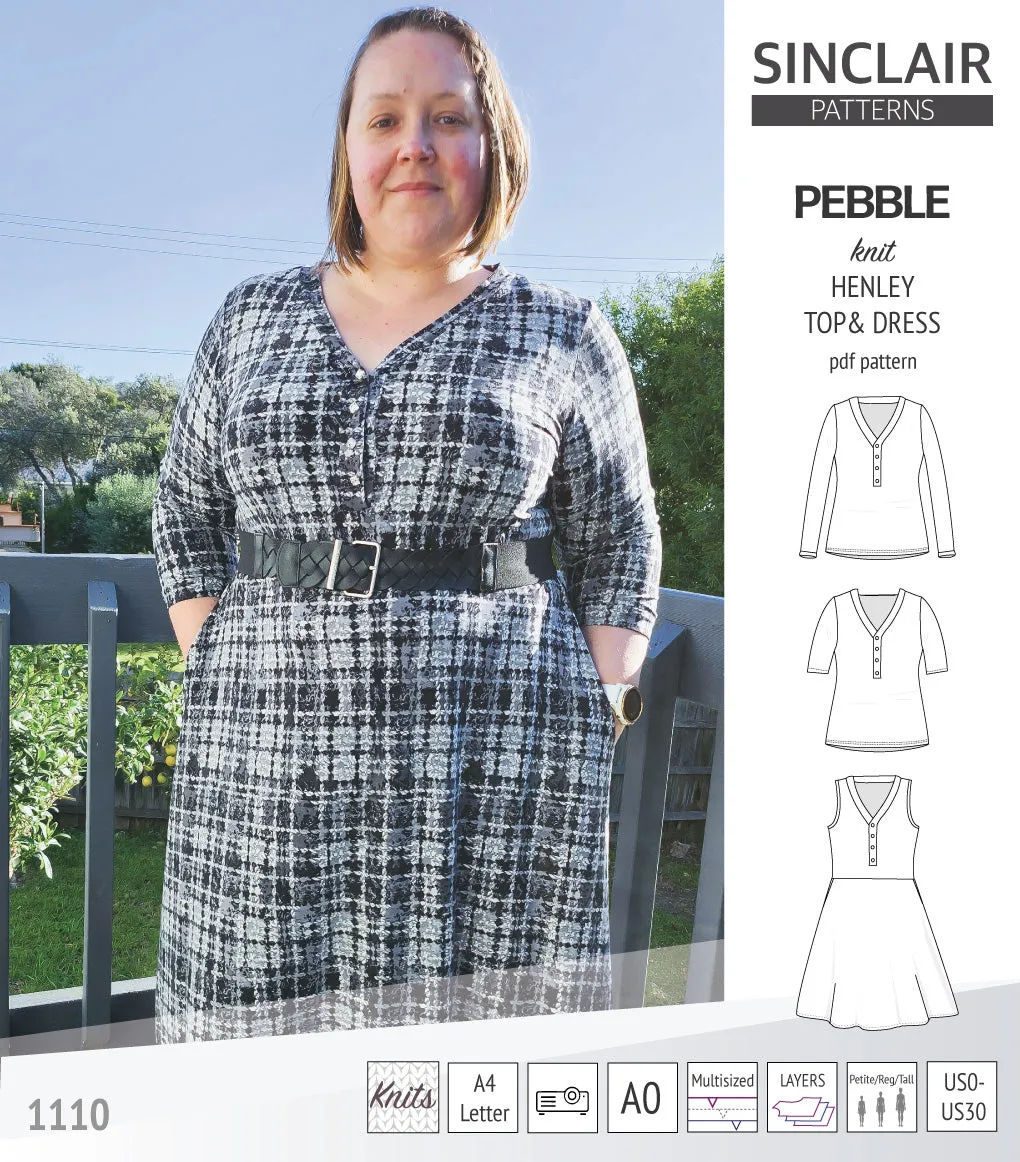 Pebble henley style top and dress (PDF)