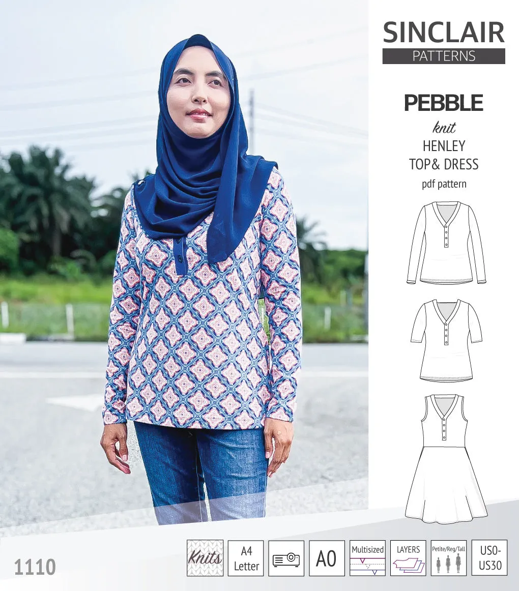 Pebble henley style top and dress (PDF)