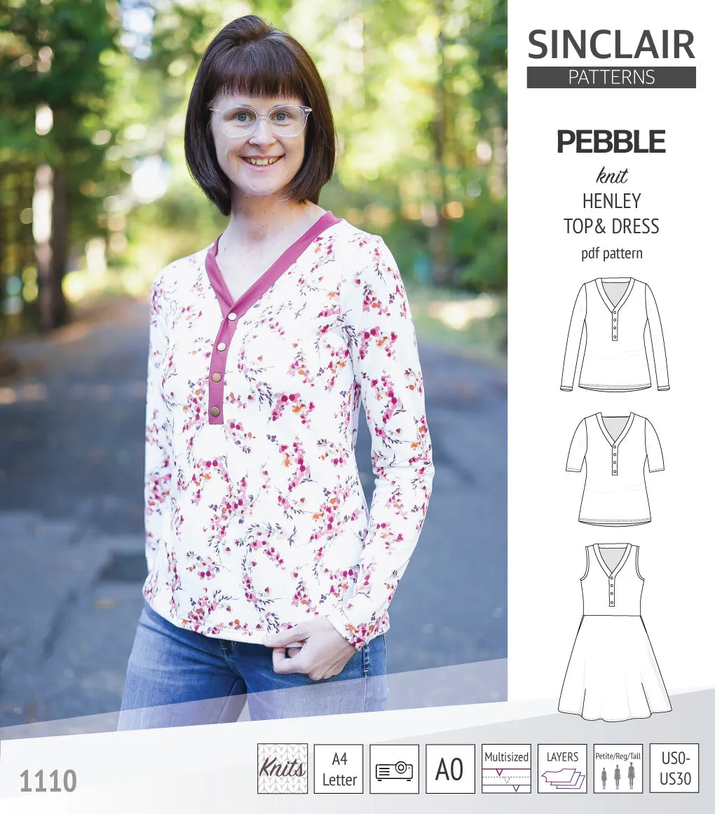 Pebble henley style top and dress (PDF)