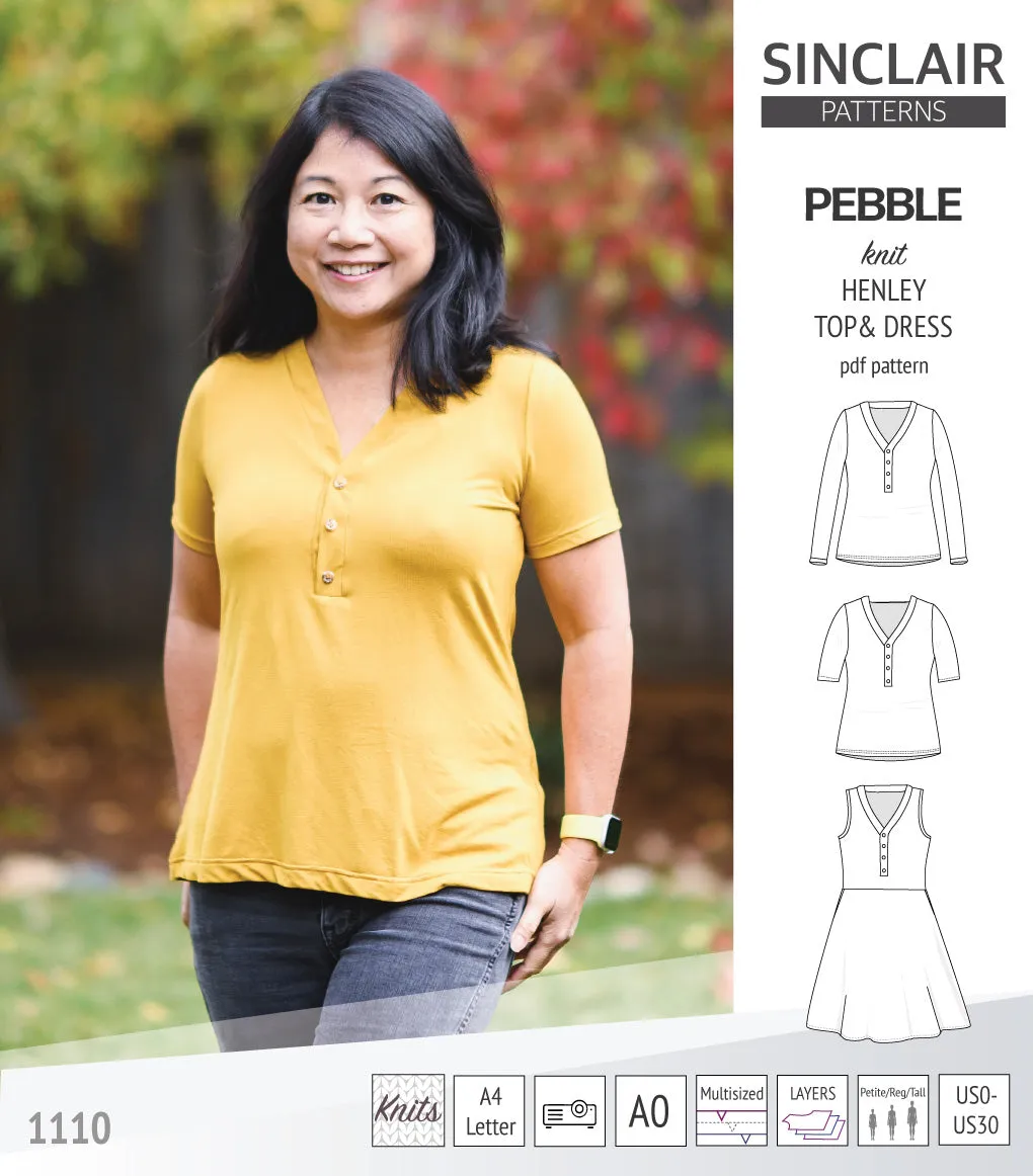Pebble henley style top and dress (PDF)