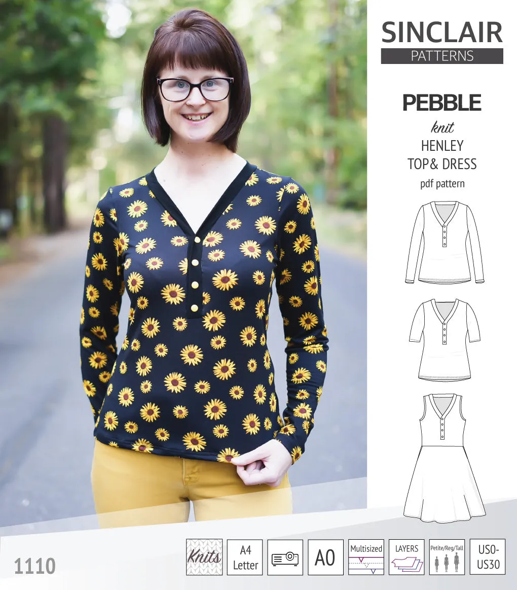 Pebble henley style top and dress (PDF)
