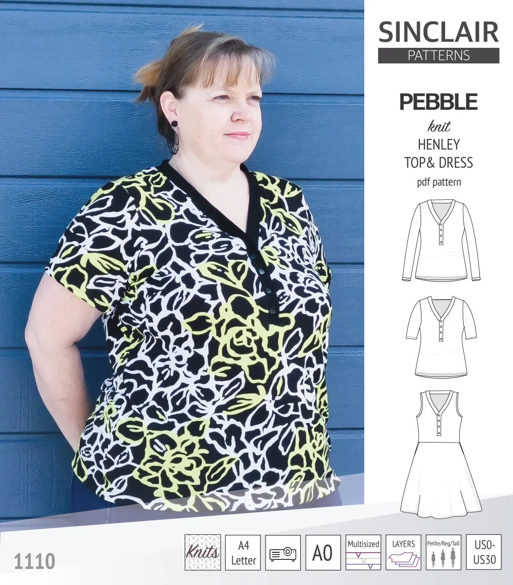 Pebble henley style top and dress (PDF)