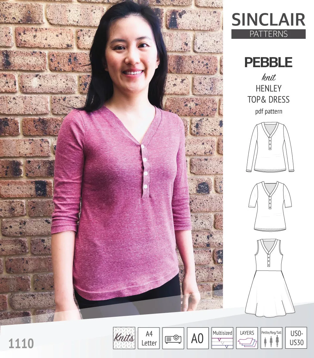 Pebble henley style top and dress (PDF)