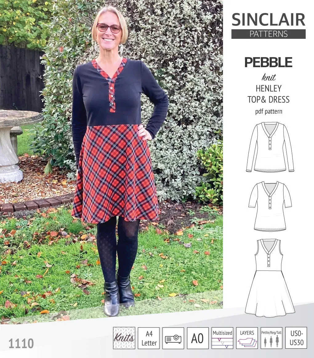 Pebble henley style top and dress (PDF)