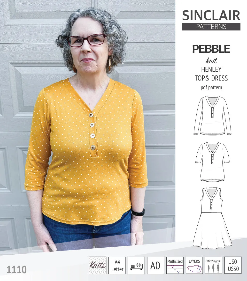 Pebble henley style top and dress (PDF)