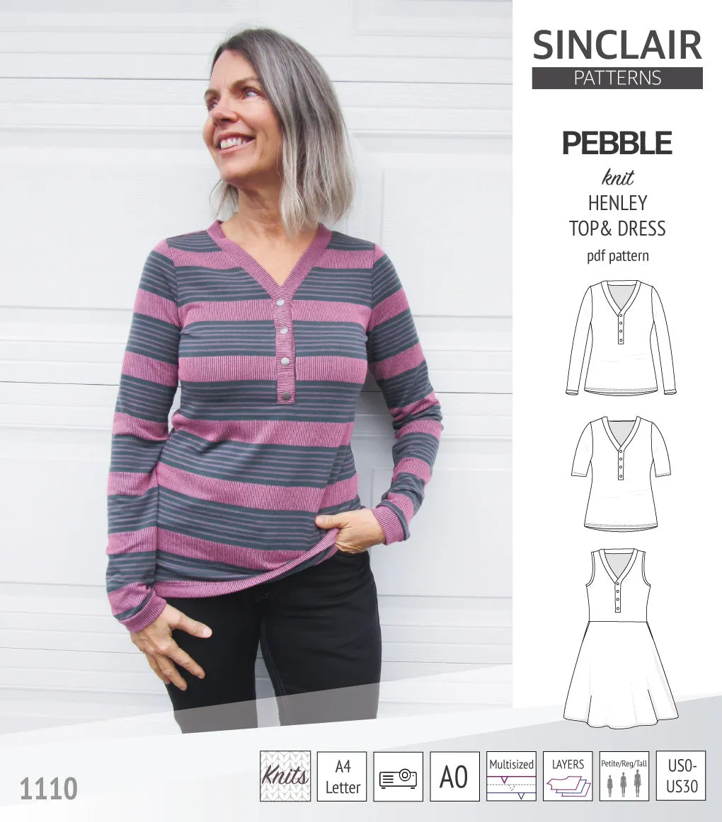 Pebble henley style top and dress (PDF)