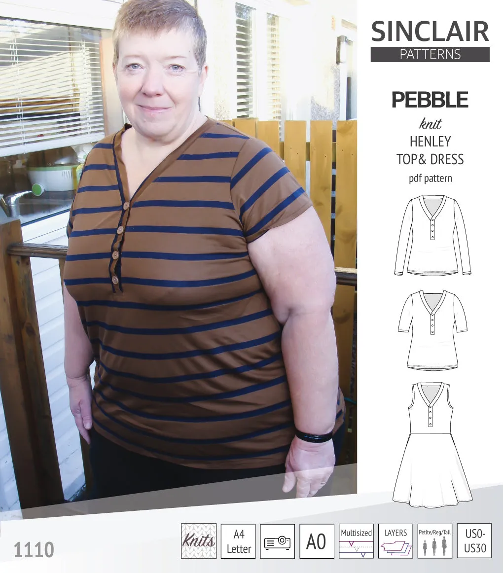 Pebble henley style top and dress (PDF)