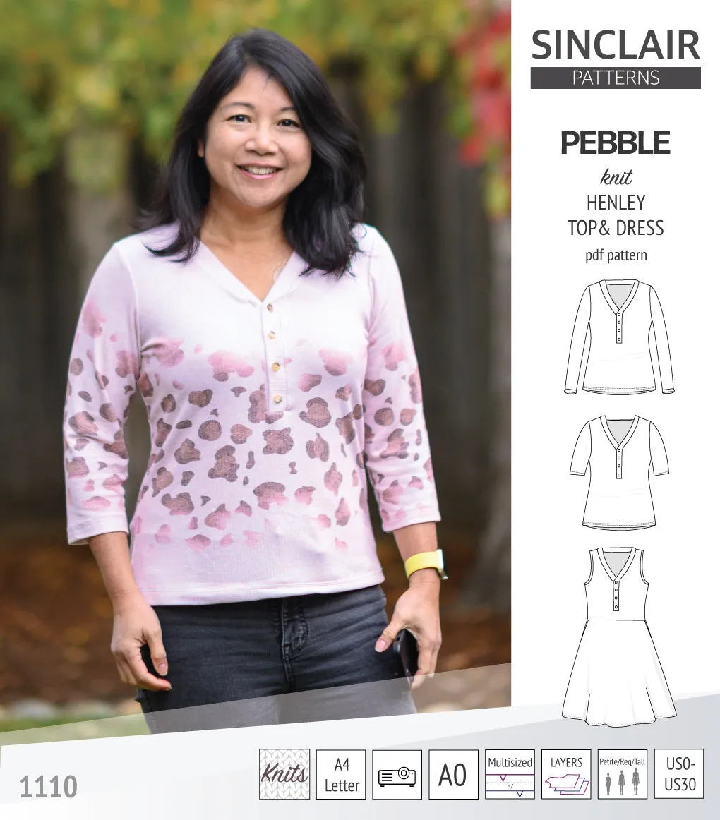 Pebble henley style top and dress (PDF)