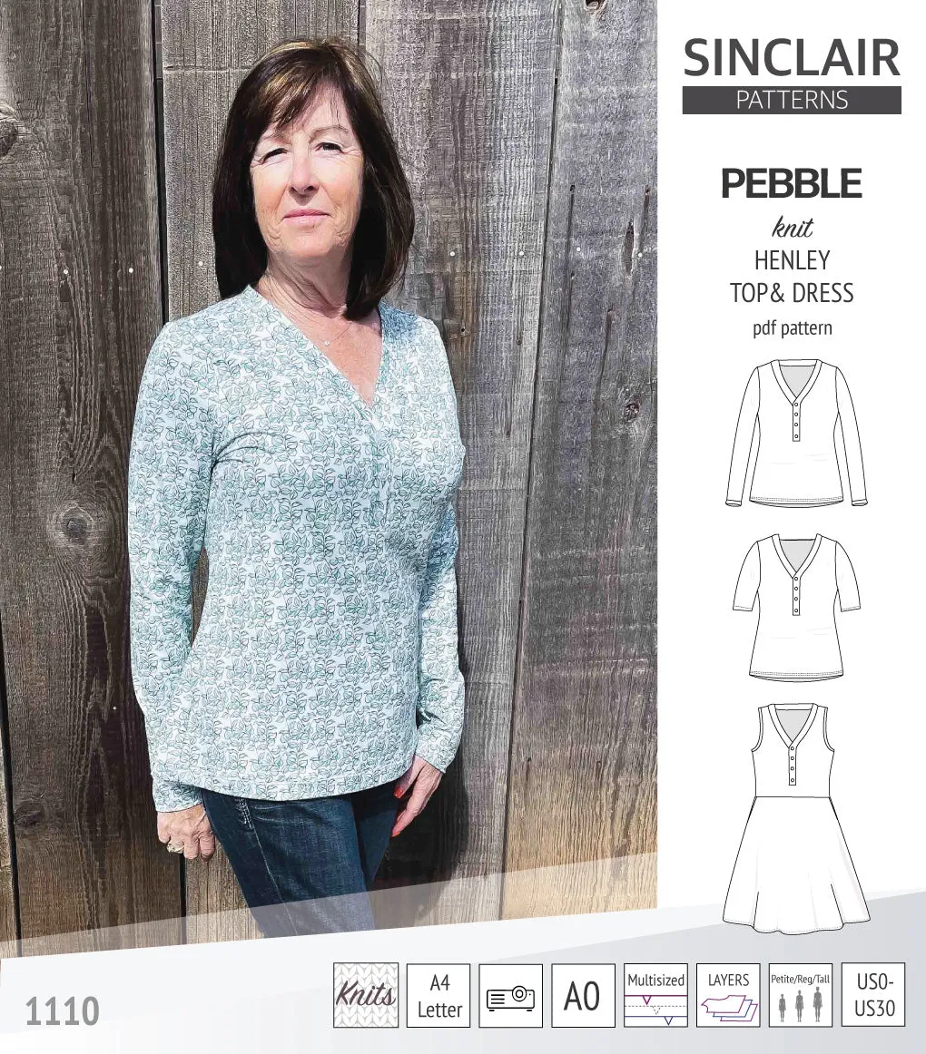 Pebble henley style top and dress (PDF)