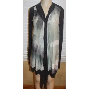 Pete&amp;Greta Johnny Was gray draped open front cardigan size s