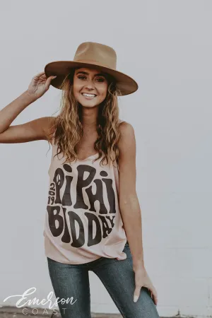 Pi Phi '70s Retro Bid Day Tank