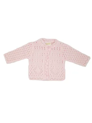 Pink Pointelle Cardigan