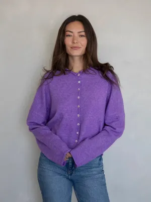piper cozy cardigan - purple