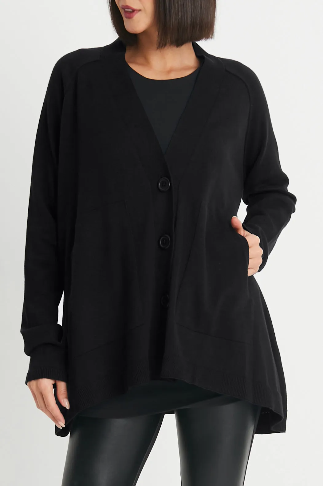 Planet - Varsity Cardigan - Black