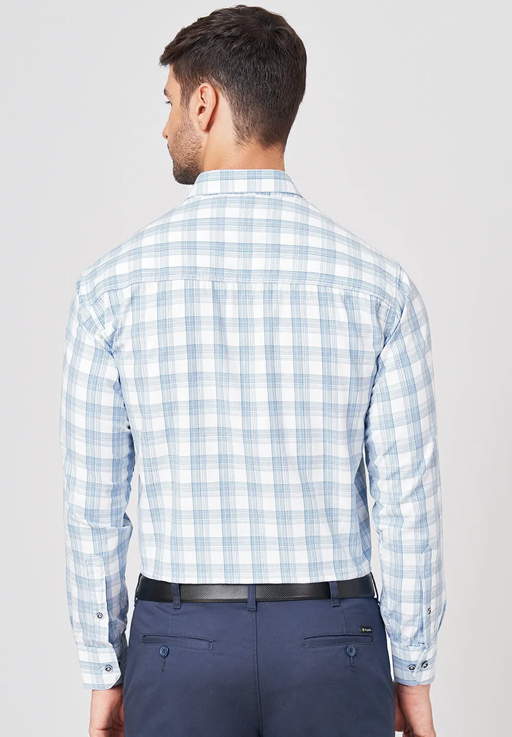 Pure Cotton Semi Formal-smart Fit Shirt - 42853