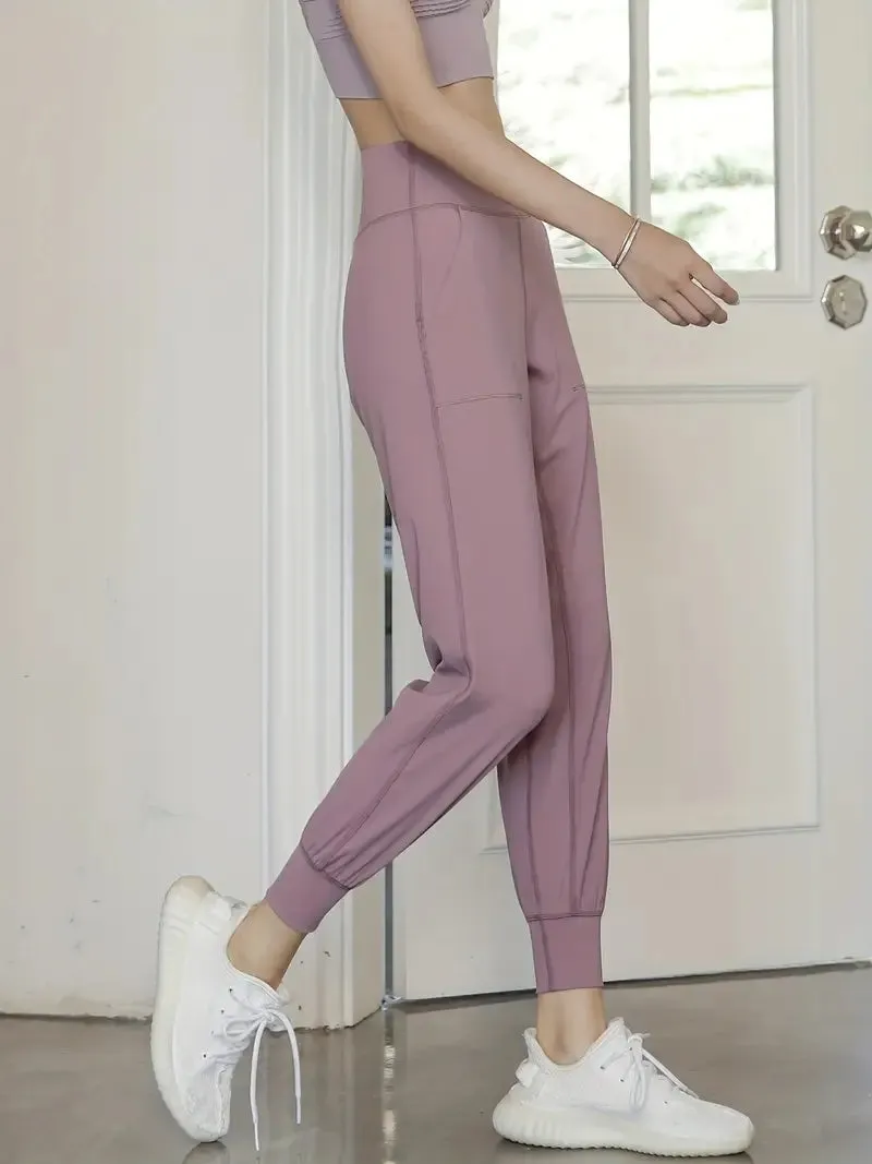 QuickDry High-Waist Yoga Joggers: Your Go-To Pants for Active Comfort