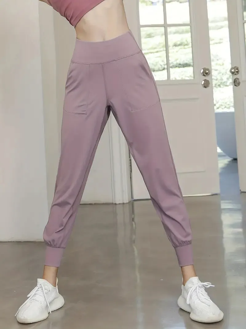 QuickDry High-Waist Yoga Joggers: Your Go-To Pants for Active Comfort