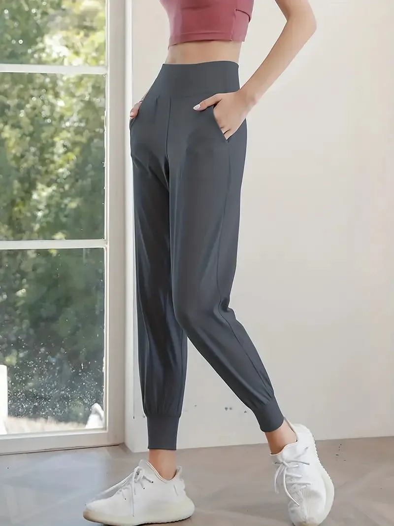 QuickDry High-Waist Yoga Joggers: Your Go-To Pants for Active Comfort