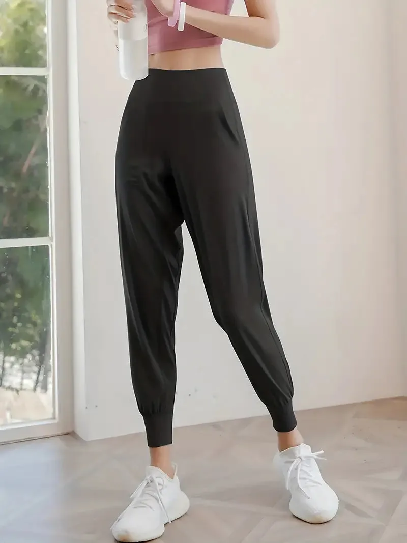 QuickDry High-Waist Yoga Joggers: Your Go-To Pants for Active Comfort